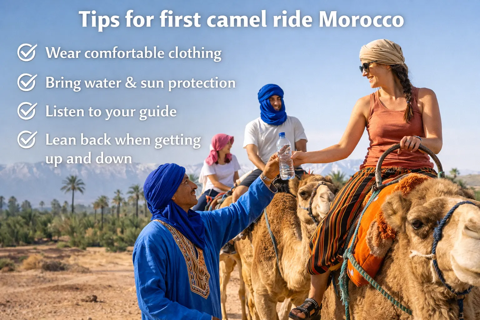 Tips for first camel ride Morocco